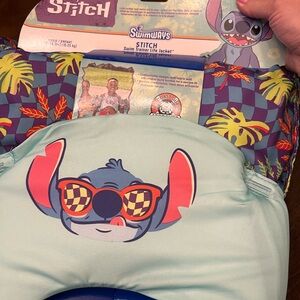 Disney Stitch Kids Swim Trainer Life Jacket - Blue and Green